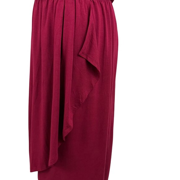 Ann Taylor Dress Women's Large Tall One-Shoulder Midi Elastic Waist Asymmetrical - Picture 6 of 11